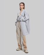 Oversized Rib-Knit Cashmere Cardigan - Alice Blue, XXS image