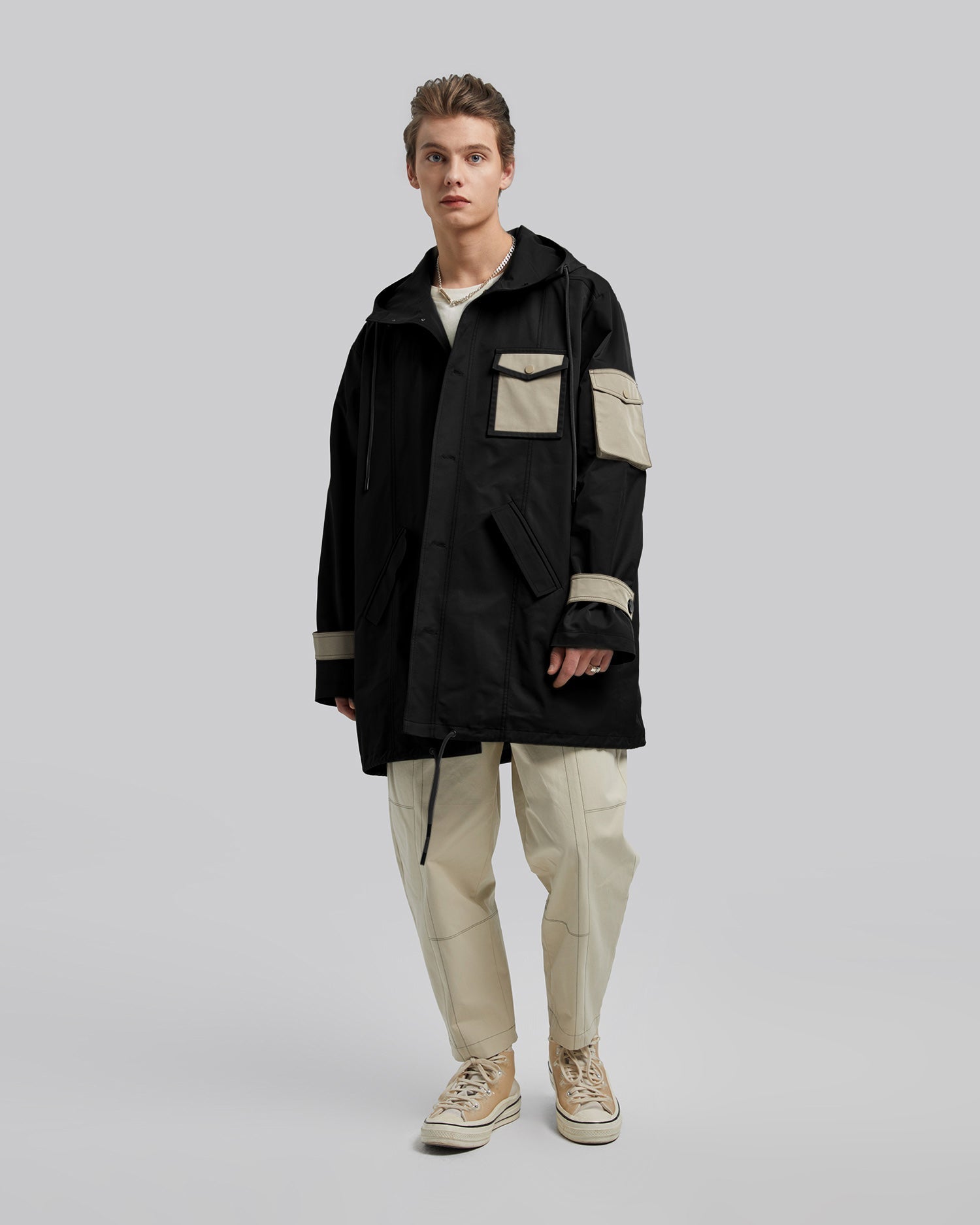 Mid-Length Casual Jacket - Black, L image