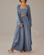Maxi Pleated Cardigan - Dusty blue, S image