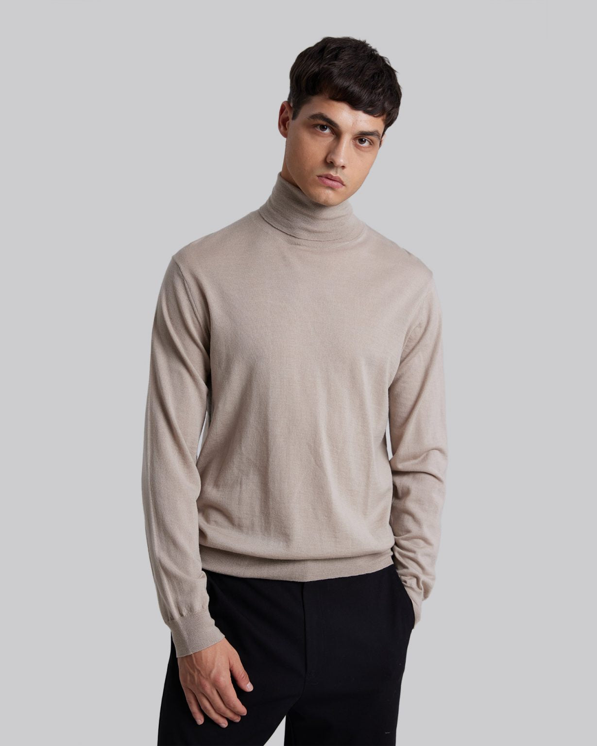 Wool Pull-Over Sweater - Beige, L image