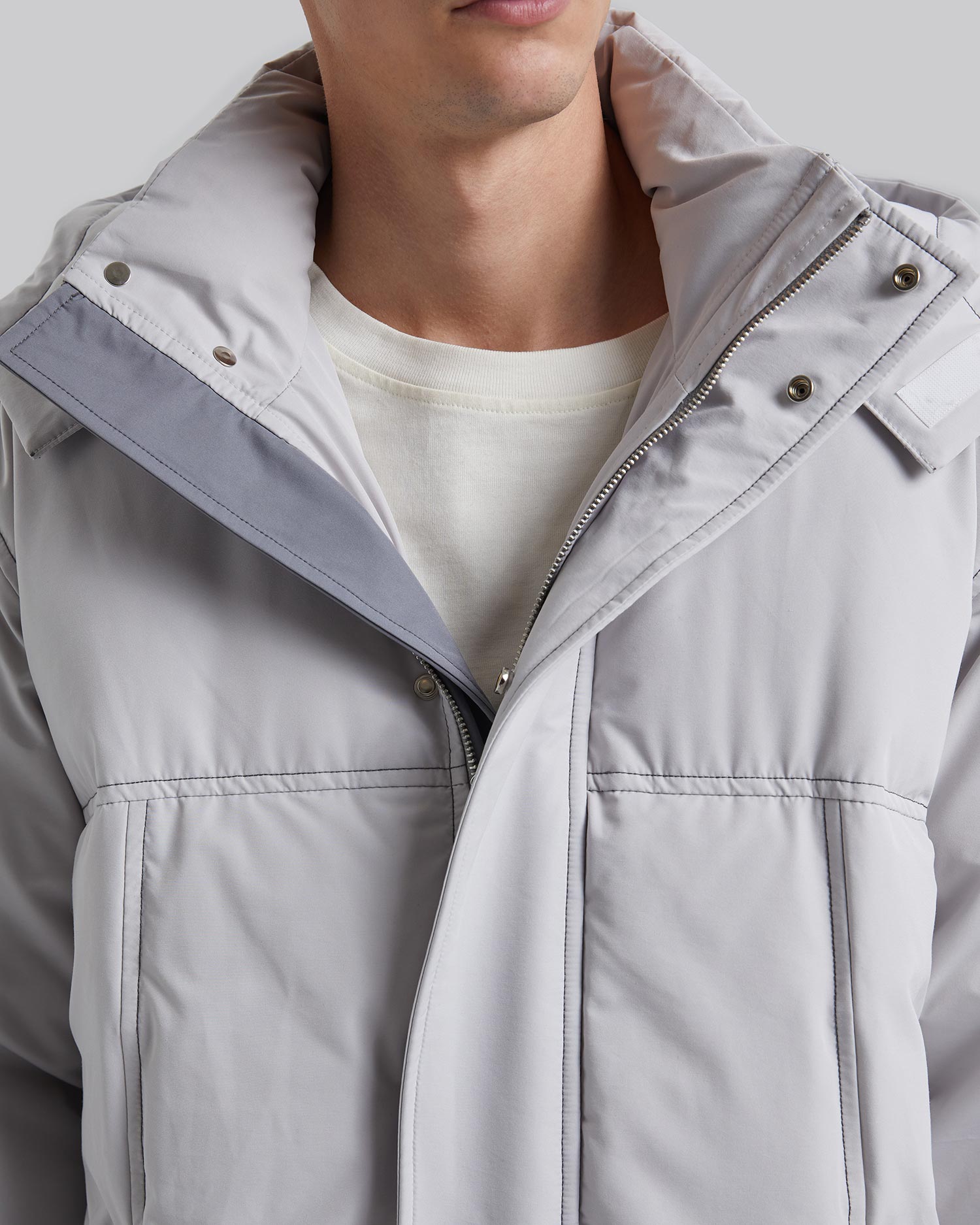 Elbow-Patch Long Down Jacket image 5