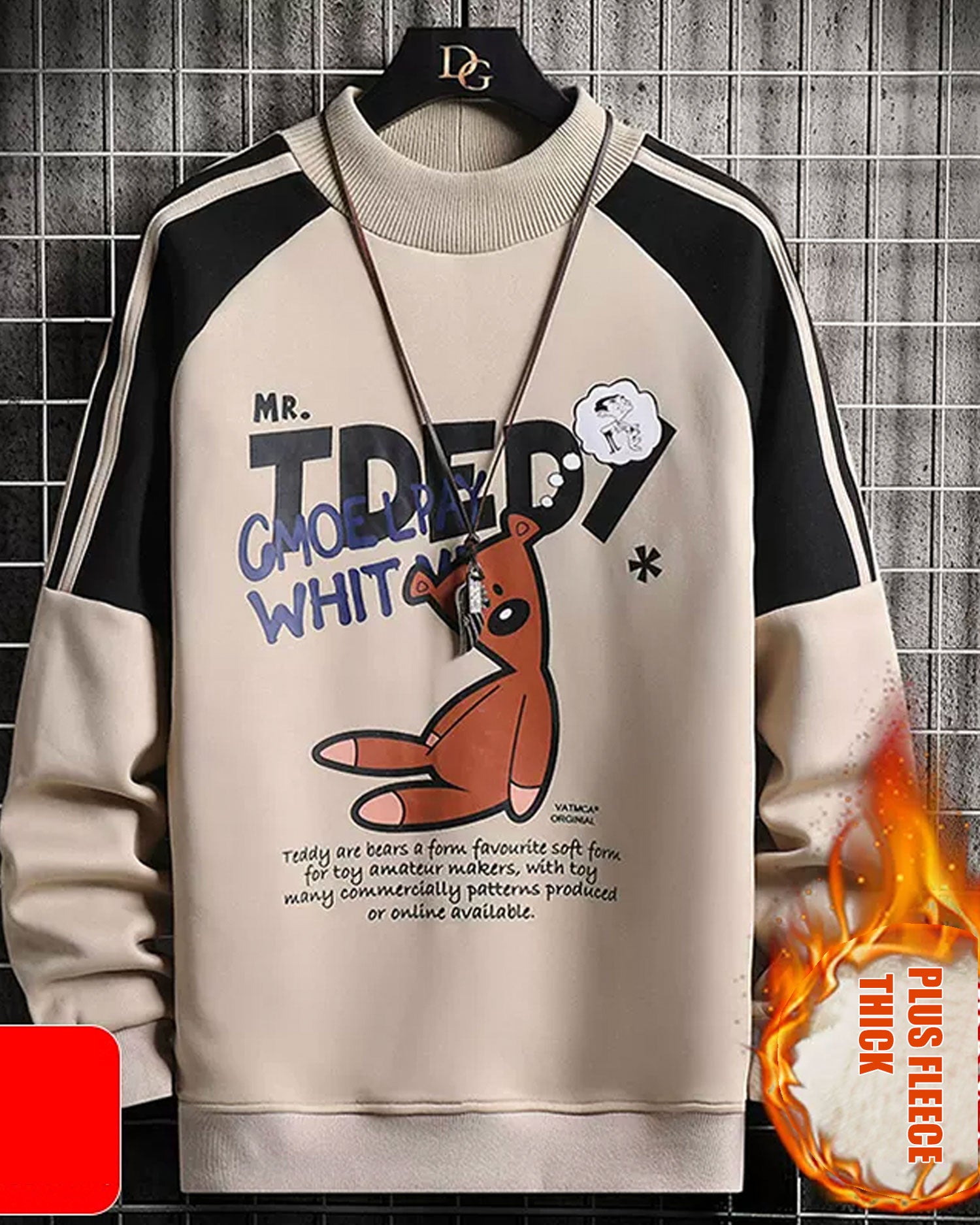 Wide Ribbed Crewneck Sweatshirt - Oat, XXL image