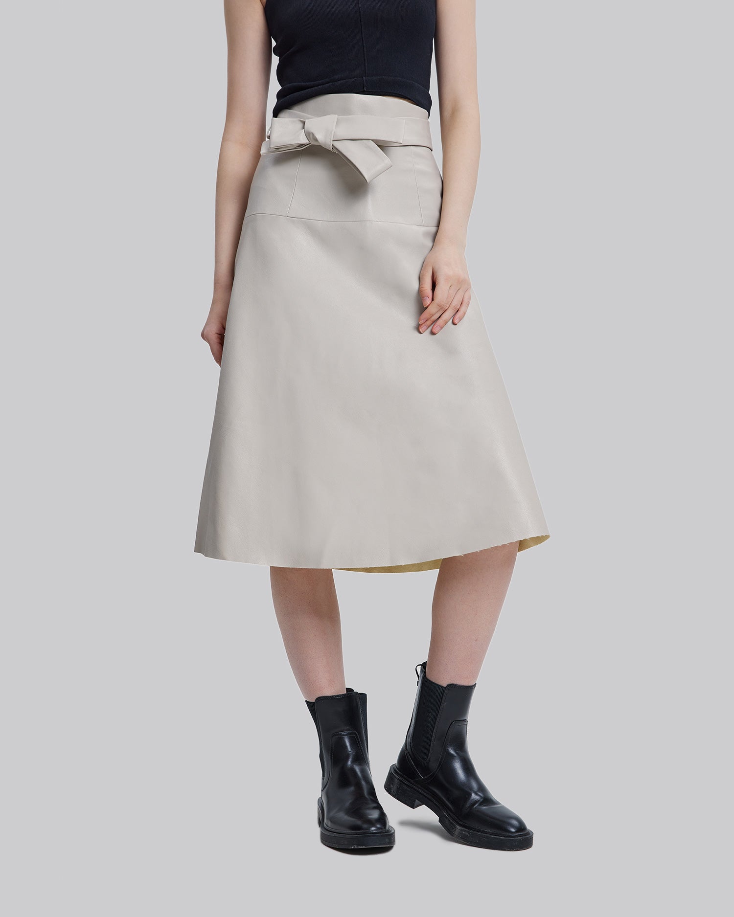 Faux Leather Belted Skirt image 1