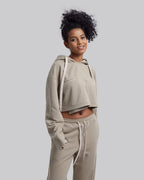 Cropped Hoodie in Khaki image 1