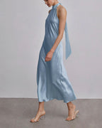 Halterneck Silk Maxi Dress image 2