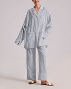 Contrast Trim PJ Bottom - Pastel Blue, S image