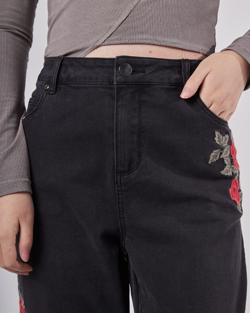Flower Pattern Loose Jeans image 3