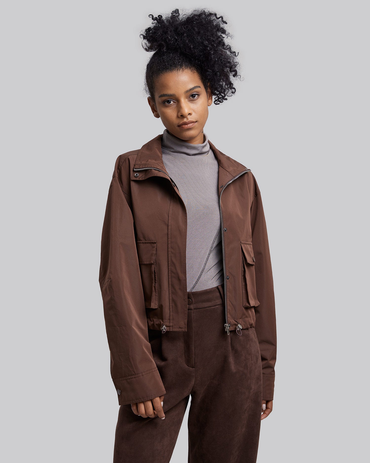 Brown Cropped Blazer image 1