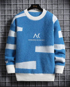 Two-Tone Crewneck Knit Jumper - Azure, XXXL image