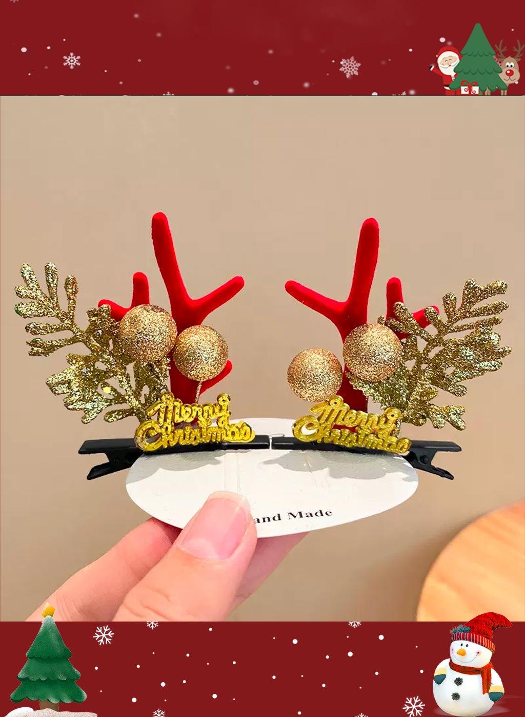 Special Christmas moose headdress - Yellow Gold, OS image