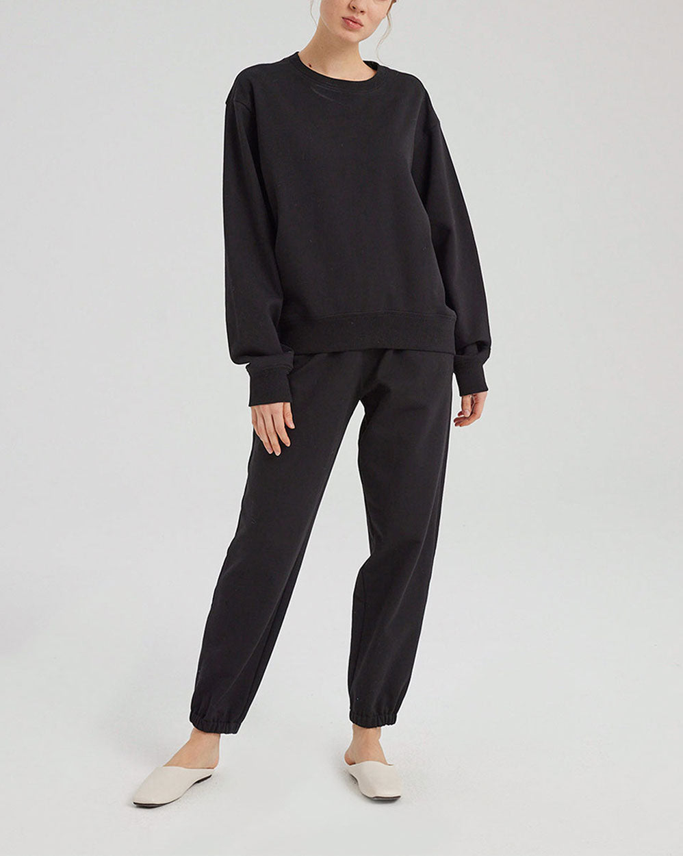 Crewneck Leisure Set - Black, M image