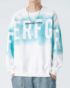 Letter Detail Cotton Sweatshirt - White, L image