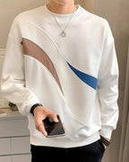 Crewneck Contrast Front Sweatshirt - White, XXXL image
