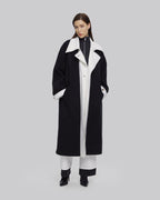 Black &amp; White Long Coat - Black White, L image