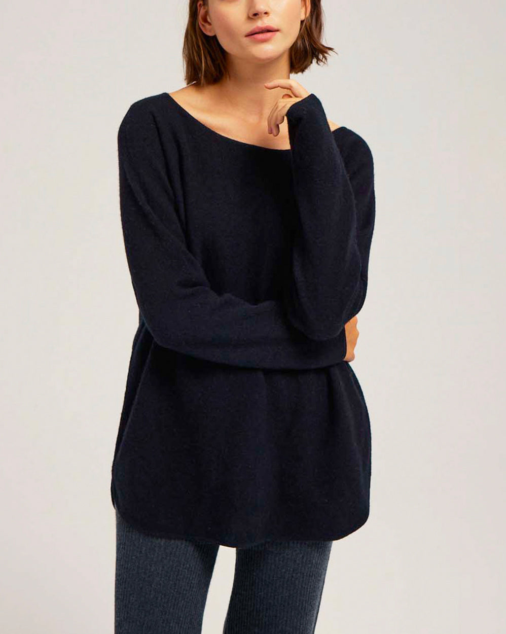 Boatneck Casual Cashmere Sweater image 1