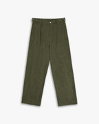 Cotton Tapered Pants - Dark Green, S image