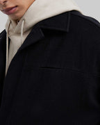 Black Oversized Wool Overshirt image 5