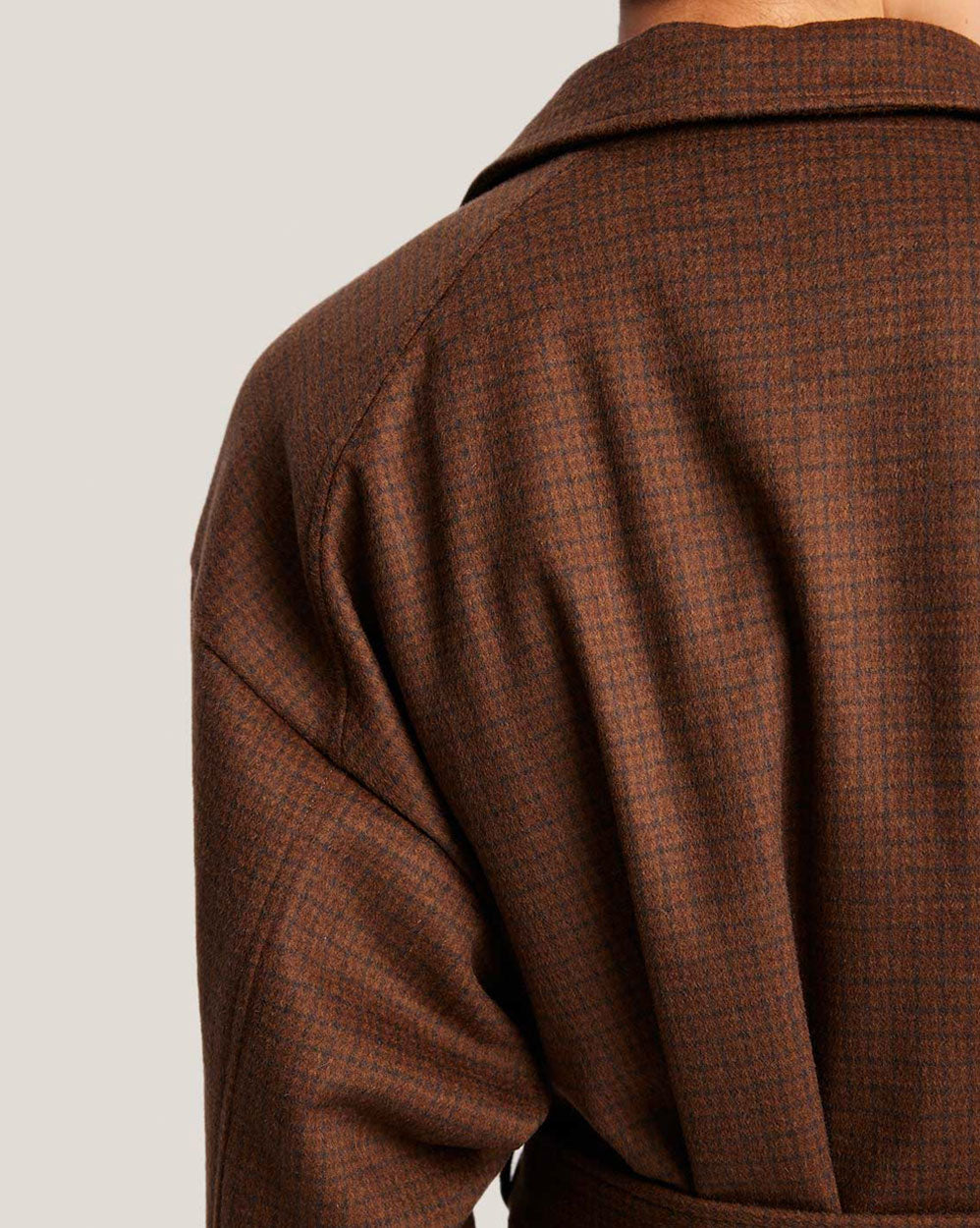 Belted Button Front Long Wool Coat image 5