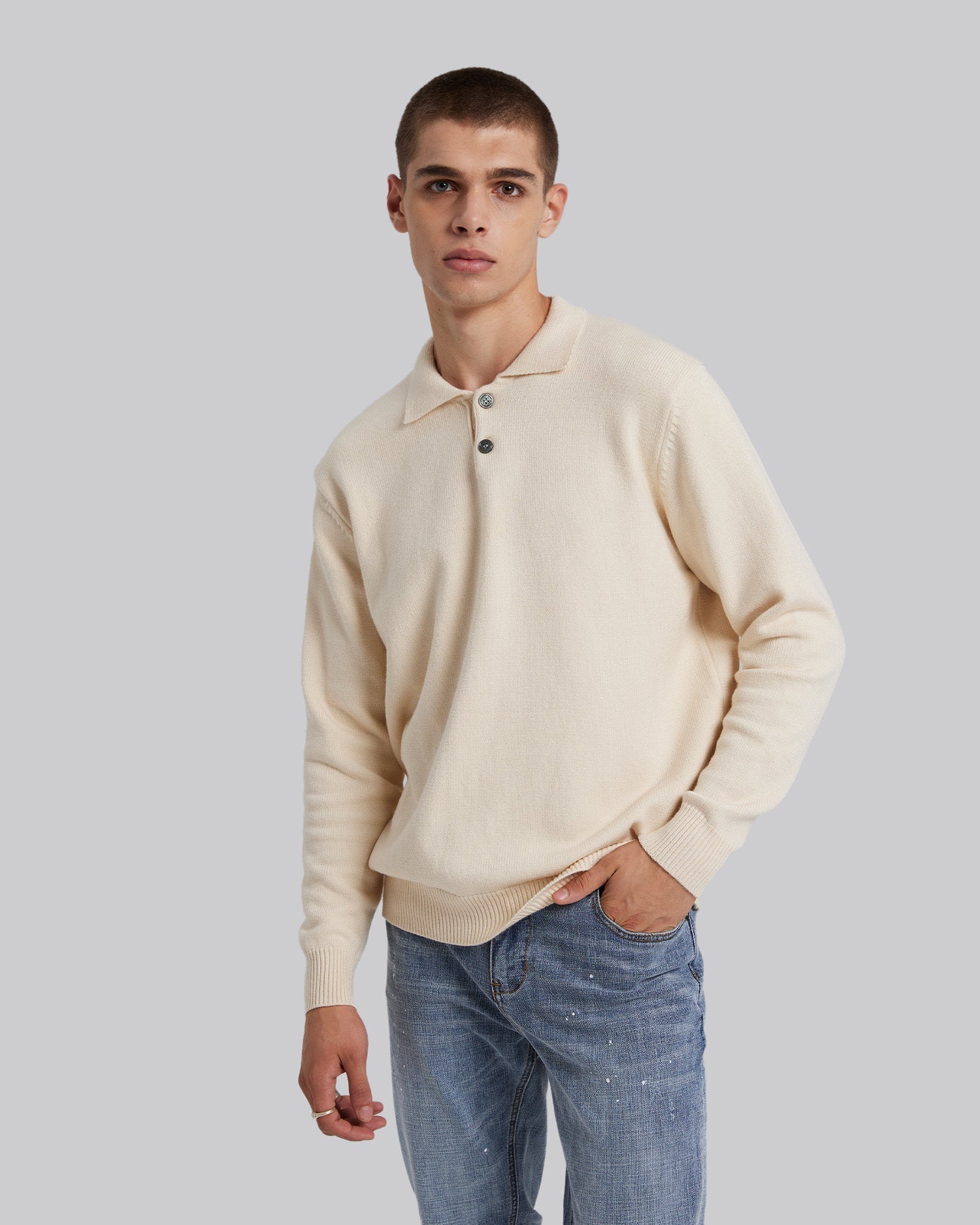 Wool-Cashmere Polo Sweater image 1
