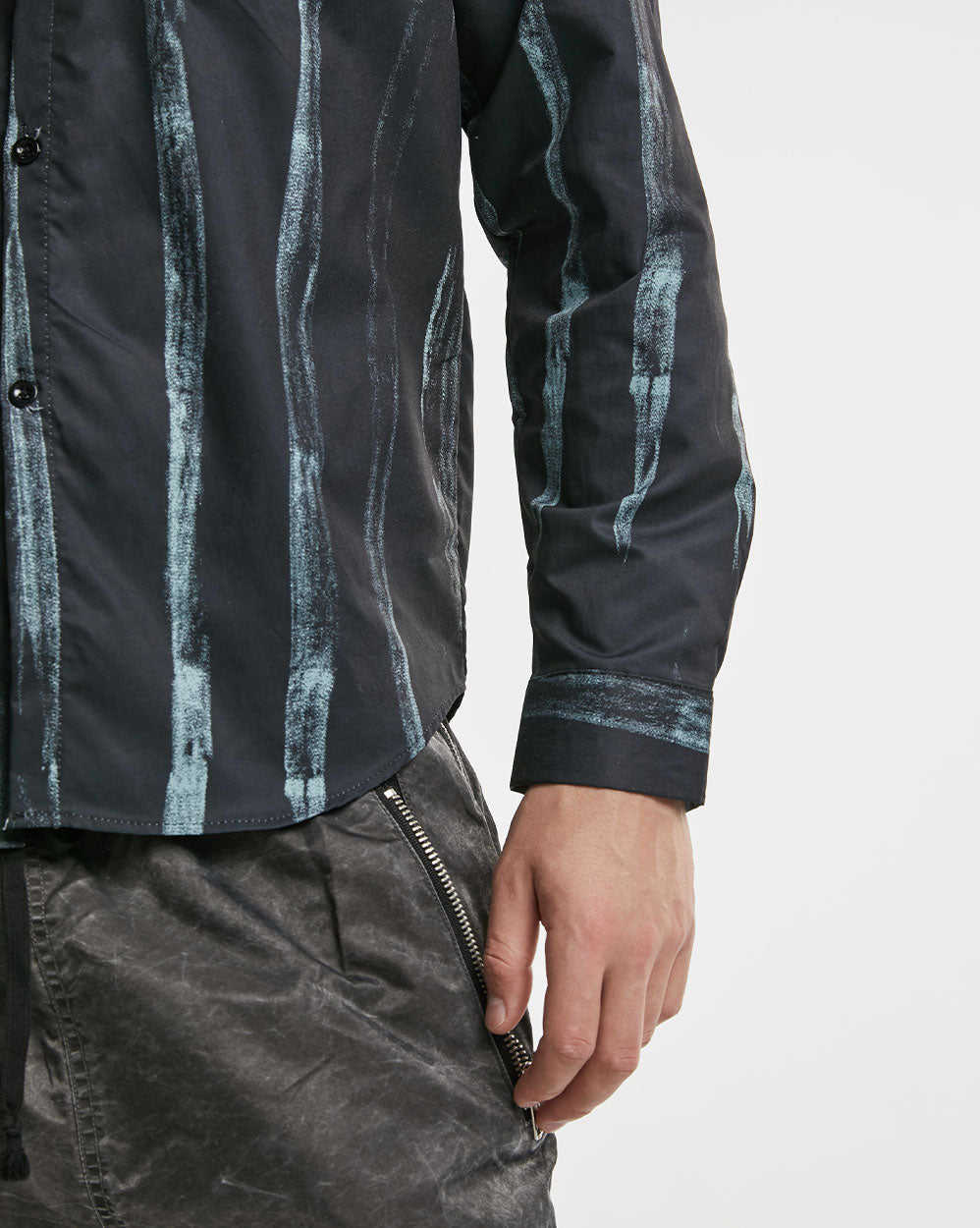 Irregular Striped Print Long-Sleeve Shirt image 5
