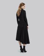 Black Asymmetric Wool Dress image 3