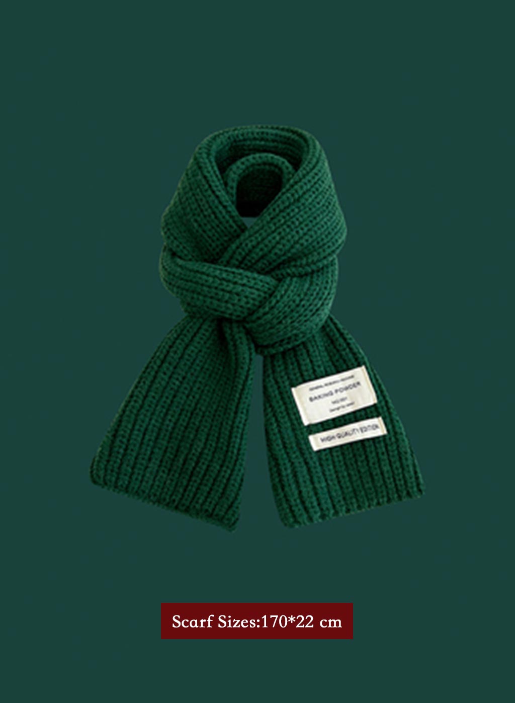 Winter Retro Warm Christmas Plaid Scarf - DarkGreen, OS image