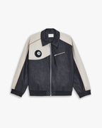 1 X Patchwork Leather-Like Jacket - Black &amp; Greige, S image