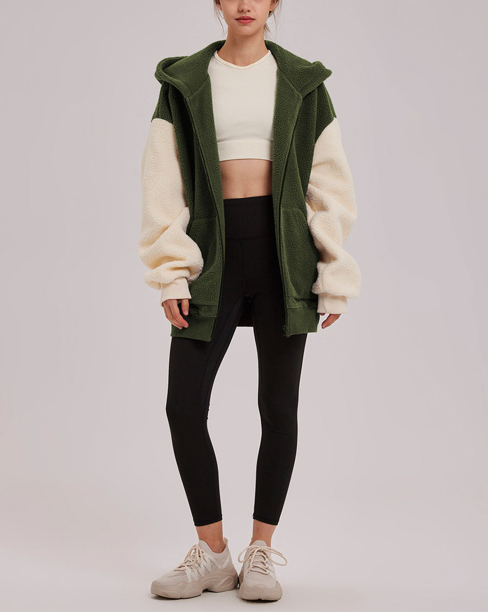 Hooded Terry Contrast Jacket - Bronzetone Splice, XL image