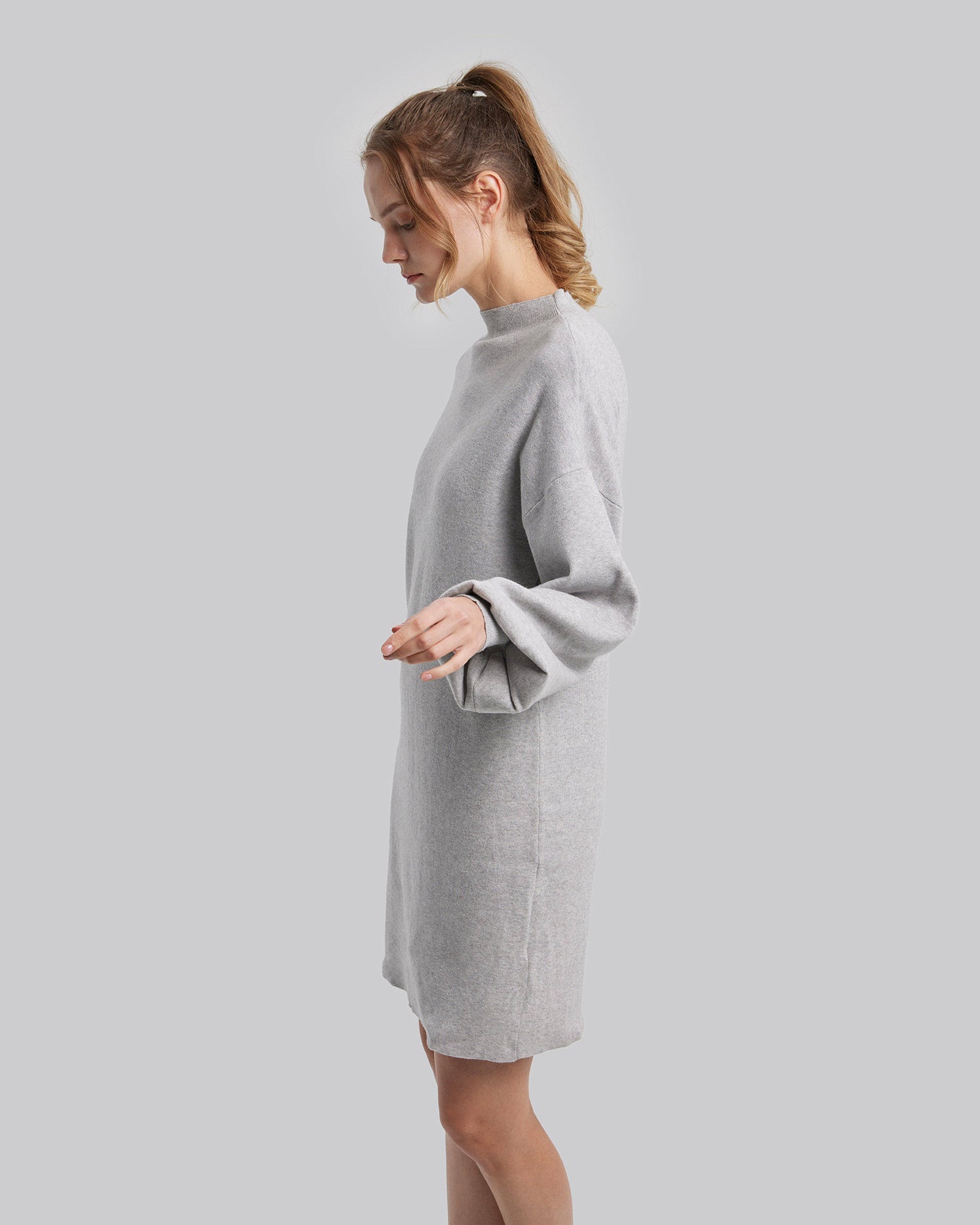 High Neck Casual Sweater Dress image 3