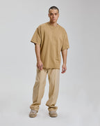 Raw-edged T-shirt - Light Khaki, S image