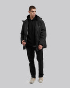 Hooded Cargo Down Jacket - Black, XL image