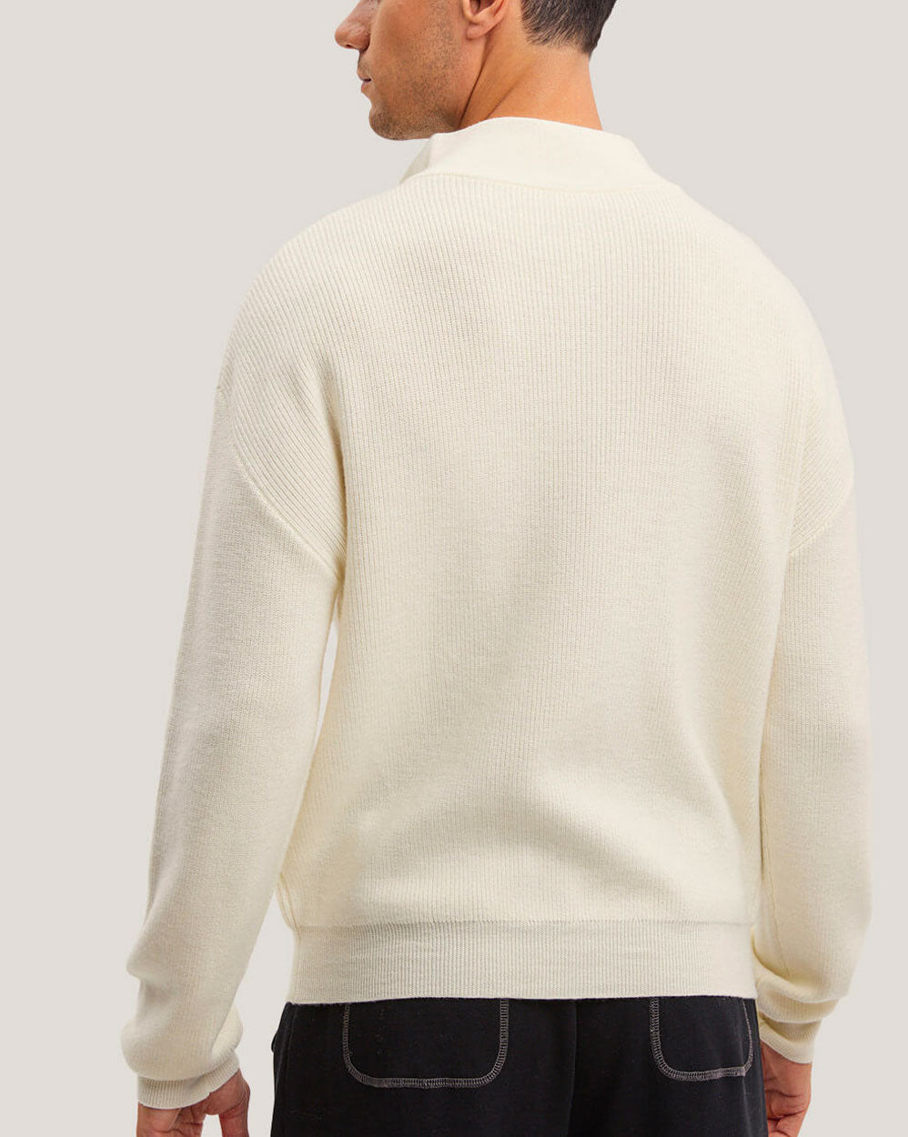100% Merino Wool Half-Zip Sweater image 3