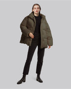Oversized Down Parka - Dark Brown, M image