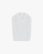 V-Neck Sleeveless Sweater - White, L image
