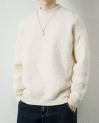 Checked Crewneck Jumper - Ivory, XL image