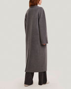 Single-Breasted Back Vent Long Wool Coat image 2