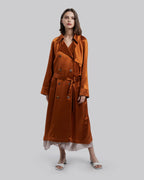 Draped Double-Breasted Trench Coat image 3