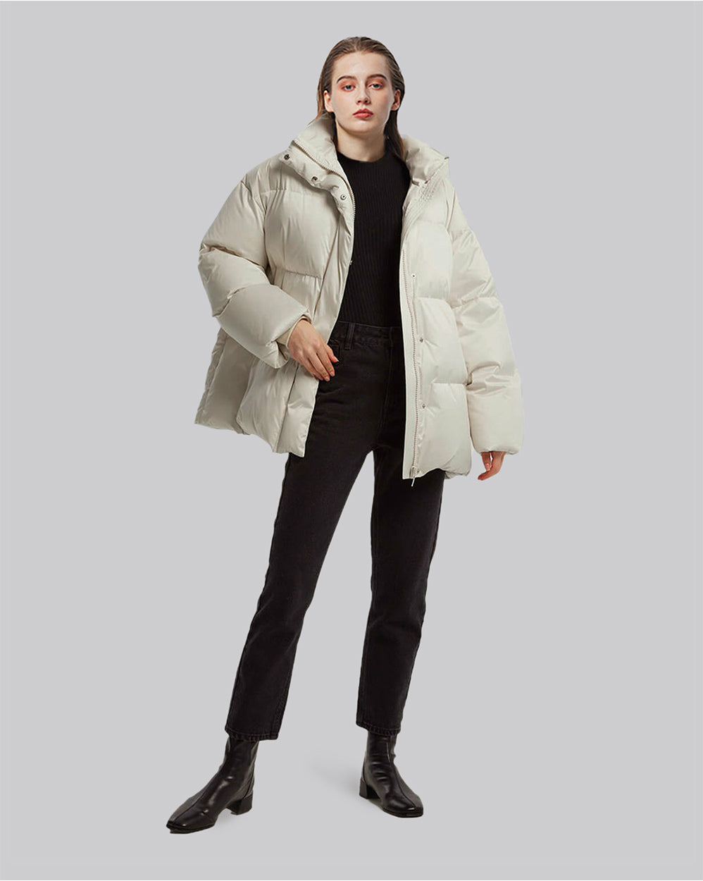 Oversized Down Parka - Light Grey, XXXL image