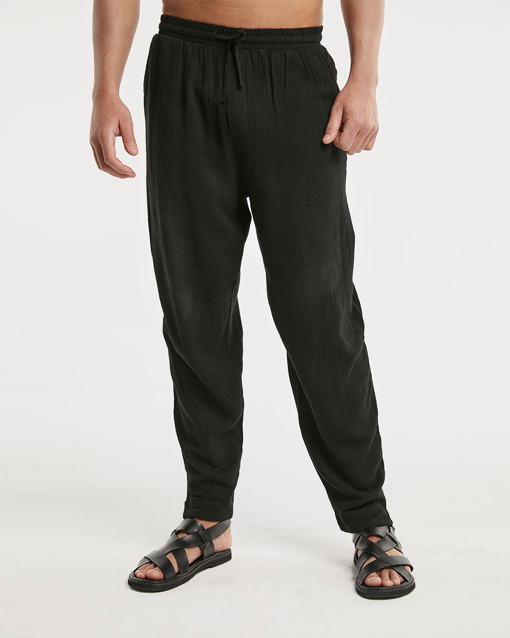 Light Elastic Waist Tapered Pants image 1