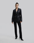 Faux-Leather Long Jacket - Black, S image