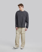 Drawstring Cargo Pants - Khaki, M image