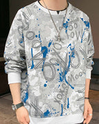 Tie-Dyed Crewneck Sweatshirt - Light Grey, XL image