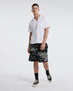 Stylish V-neck Linen T-shirt - White, M image