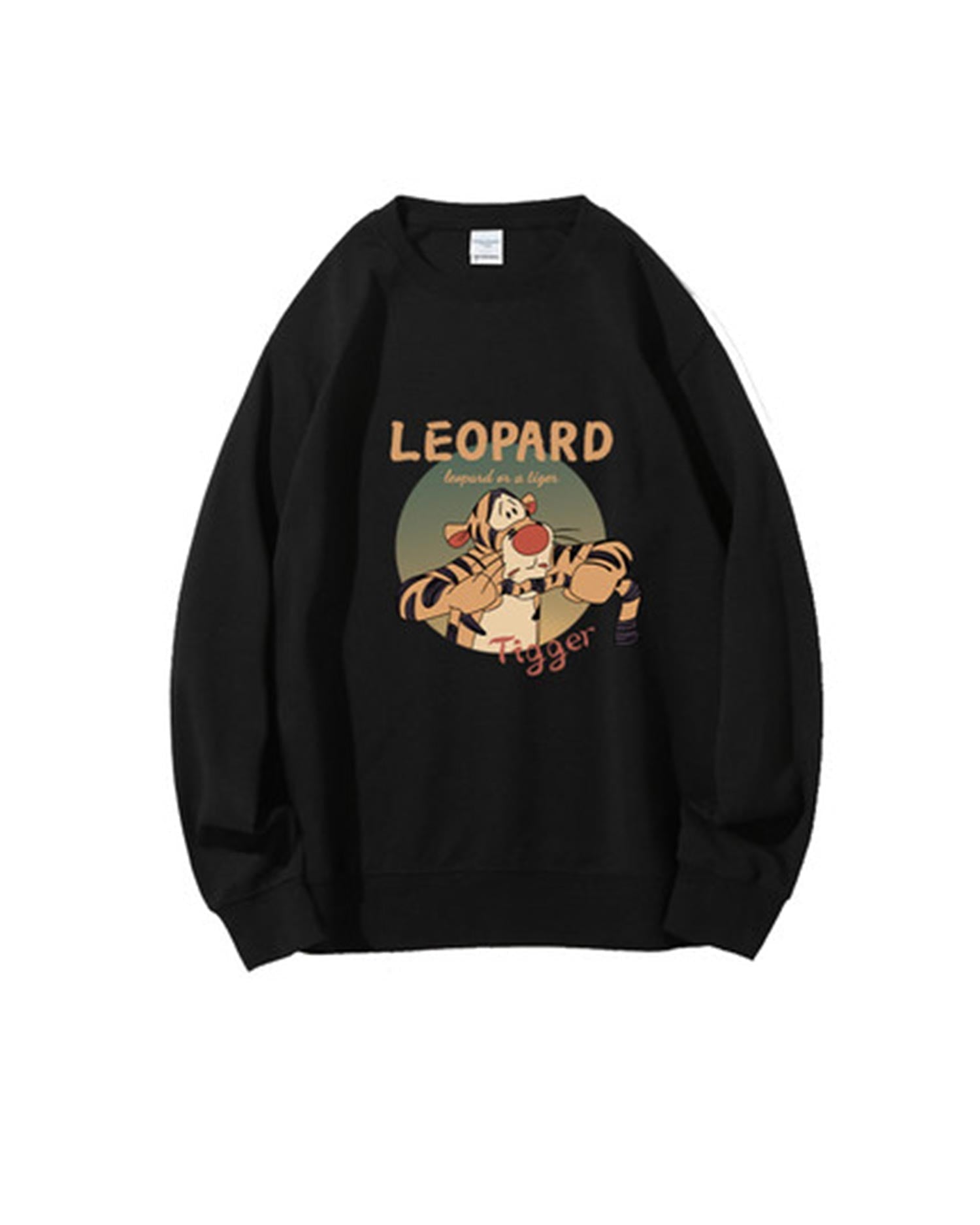 Tiger Print Crewneck Sweatshirt - Midnight Black, XXL image