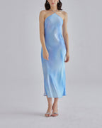 Classic Halter Neck Midi Silk Dress image 2