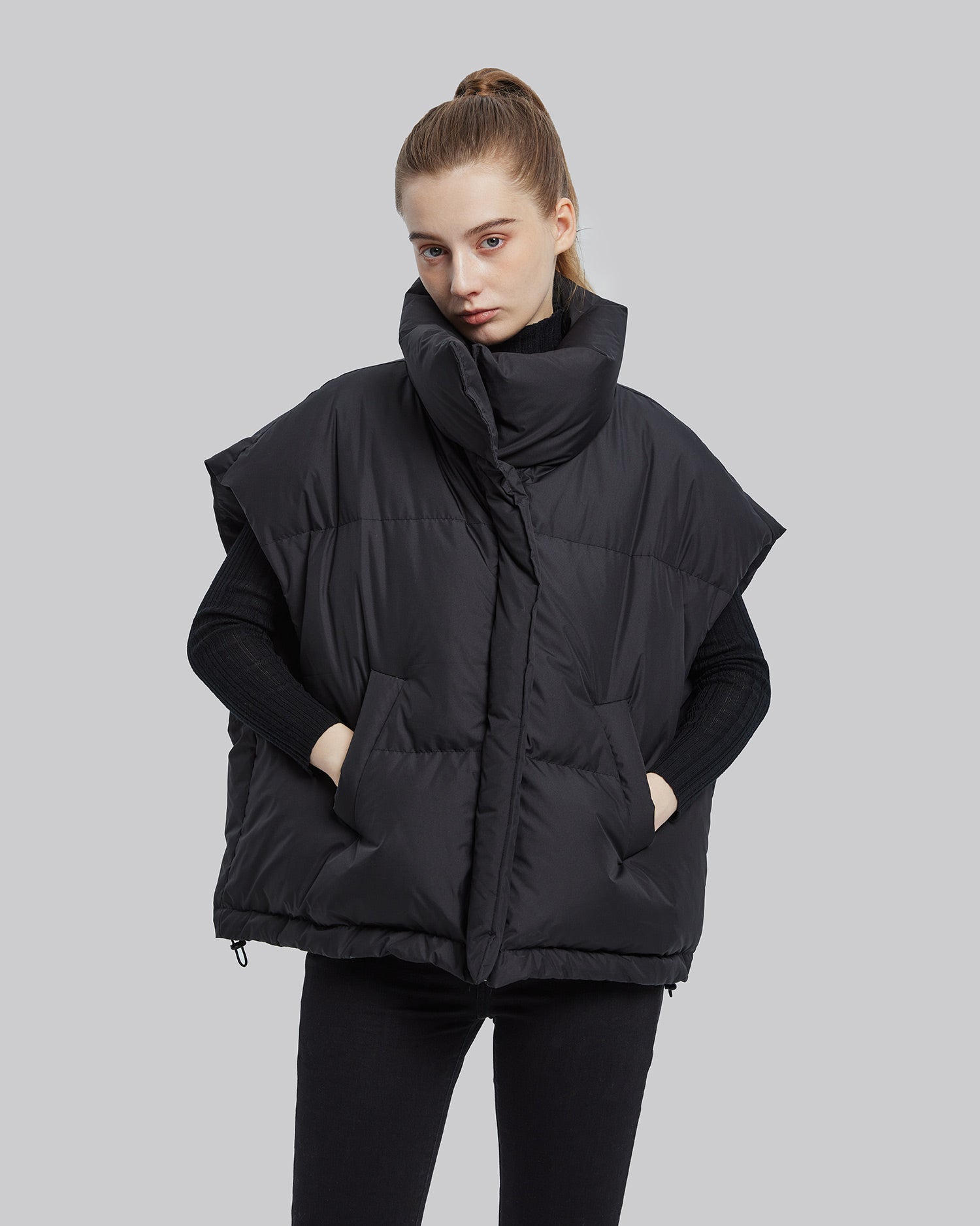 Black Down Puffer Vest image 1