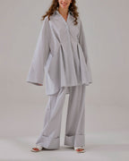 Draped Cotton Striped Set image 1