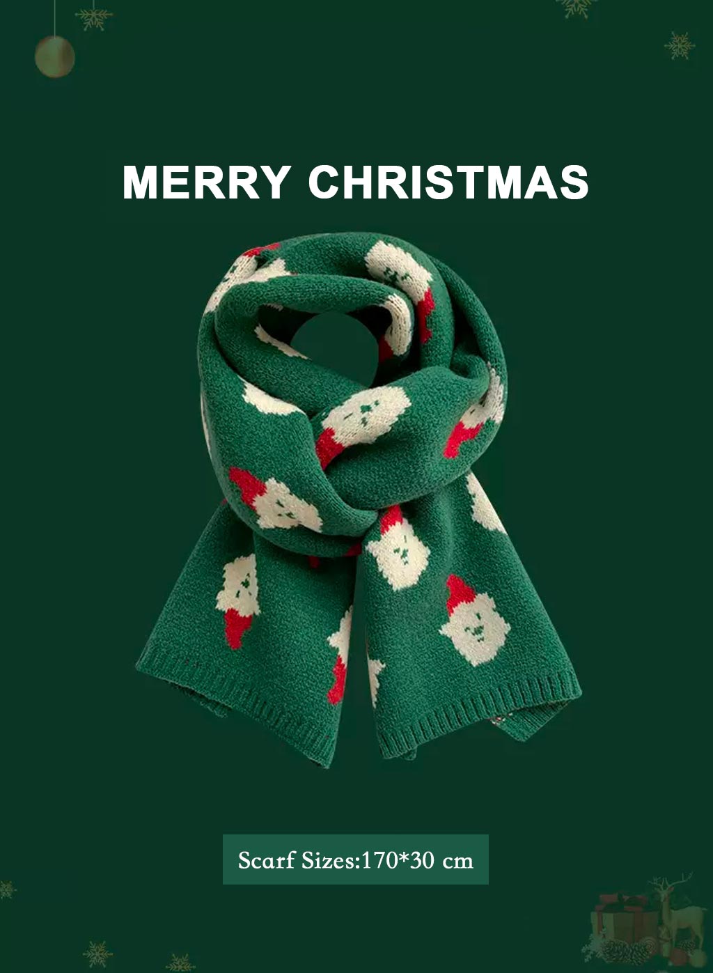 Soft &amp; Warm knitted Christmas scarf - Crocodile, OS image
