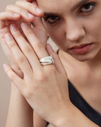 Silver Double Hoop Ring - Silver, 11 image