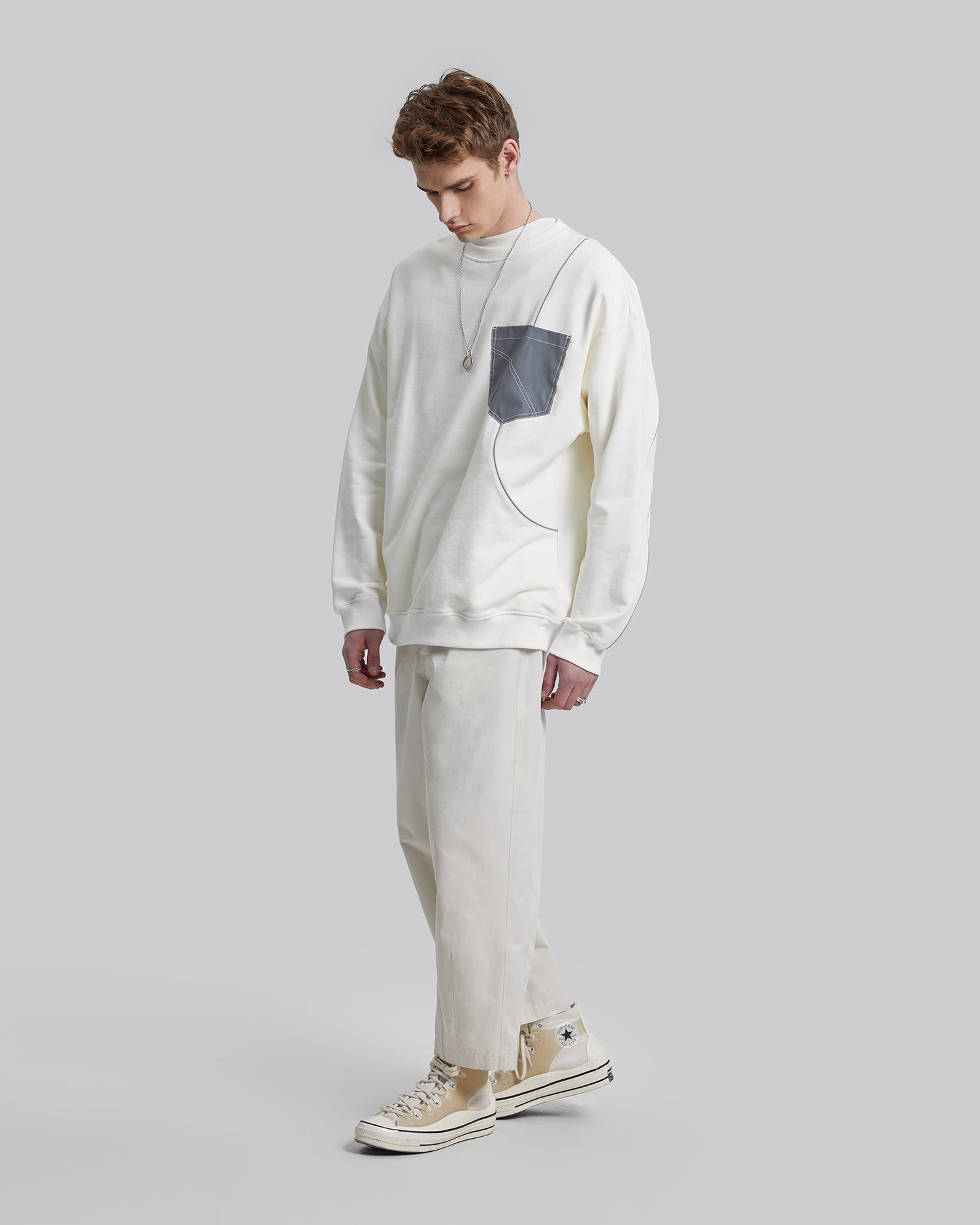 Contrast Color Crewneck Sweatshirt image 3